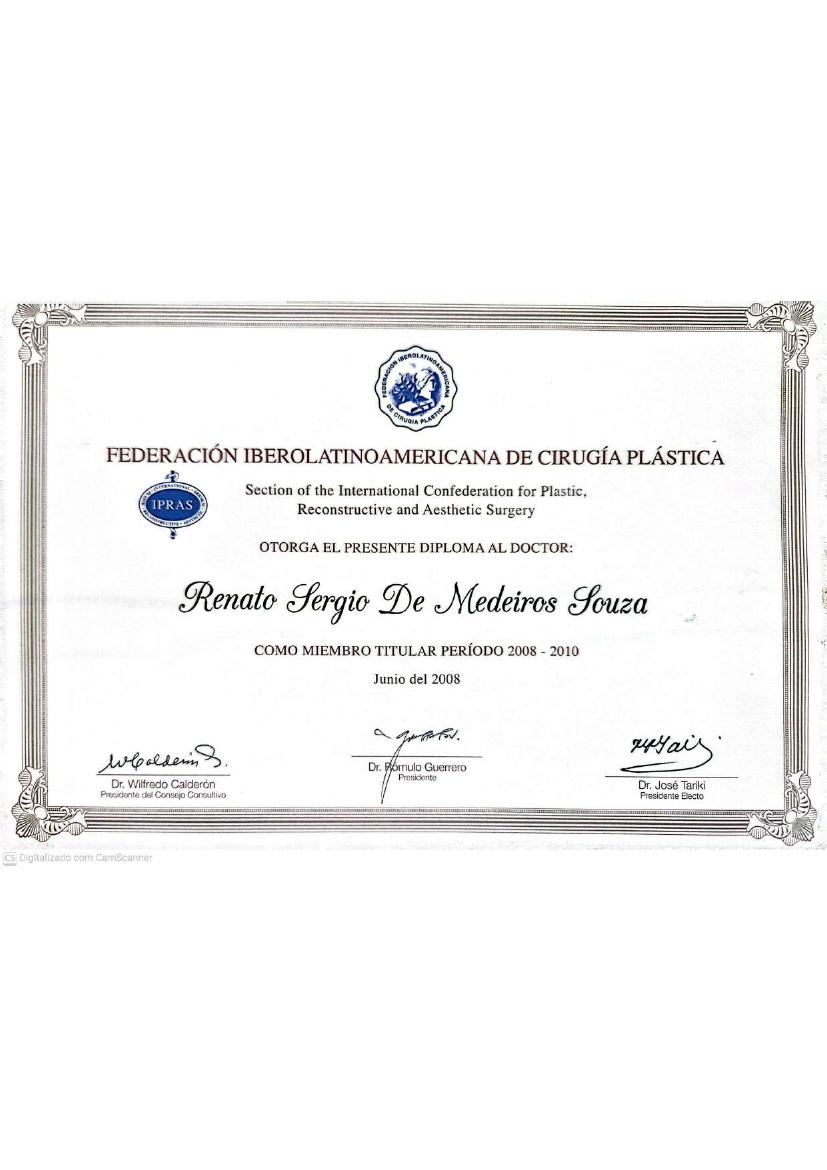 Miembro titular — Federación Ibero Latinoamericana de Cirugía Plástica (FILACP), 2008–2010