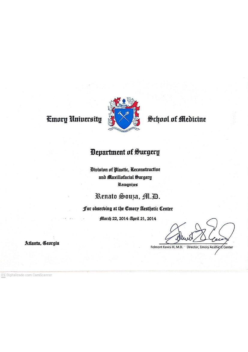 Observership — Division of Plastic, Reconstructive and Maxillofacial Surgery, Emory University, 2014